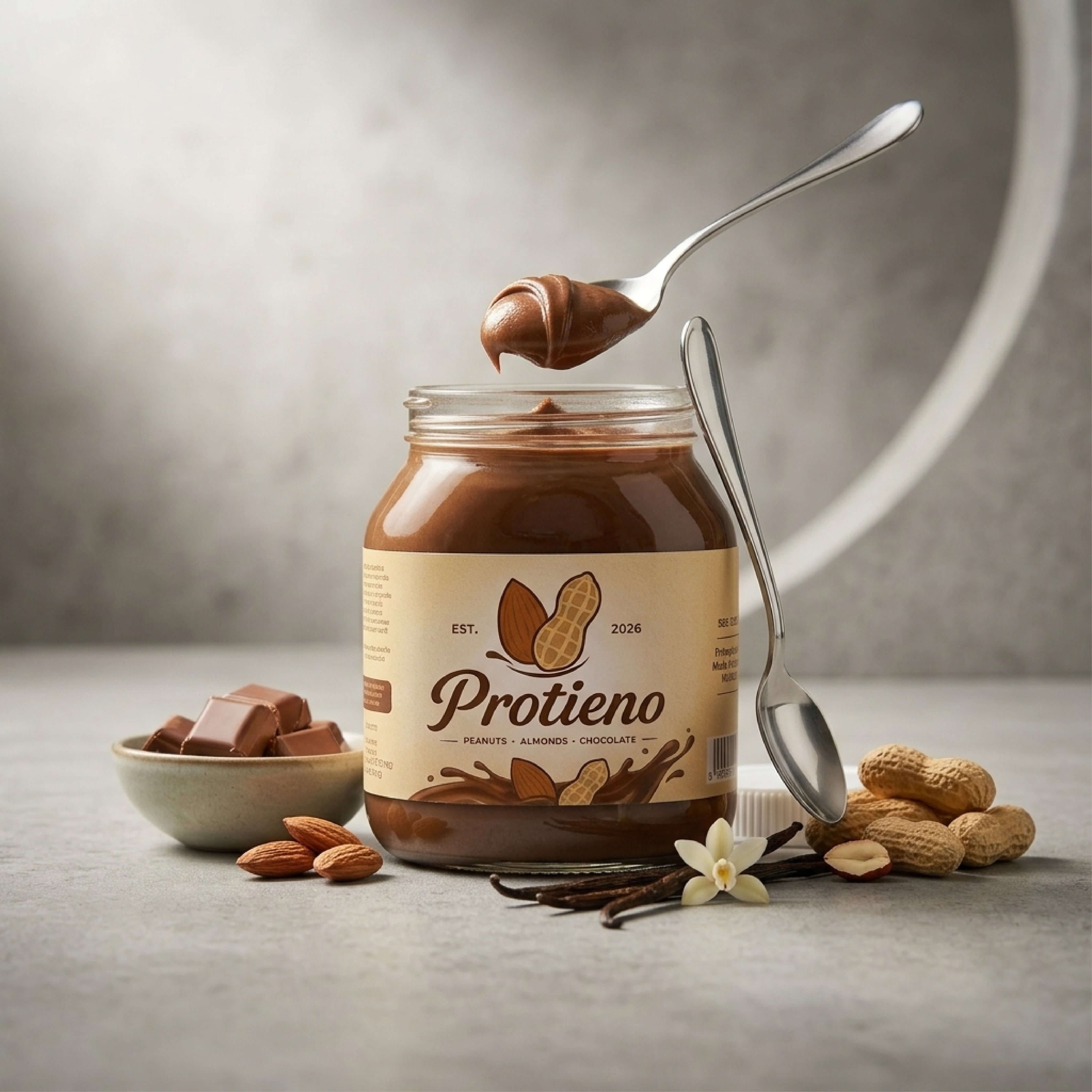 Proteino – High Protein Chocolate Spread with Almonds & Peanuts – 200g